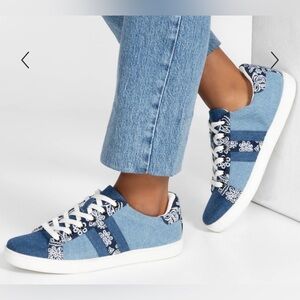 Johnny Was BANDANA EMBROIDERED DENIM SNEAKER